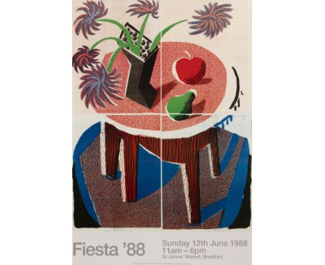 David Hockney (b.1937)'Fiesta '88', offset lithograph, unframed, 43cm x 63cm  Overall good condition with minimal display wea