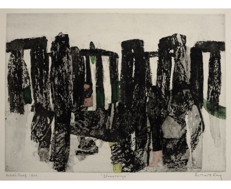 Bernard Kay (1927-2021) 'Stonehenge', etching and aquatint, artists proof, dated 1960 and signed in pencil lower right, unfra