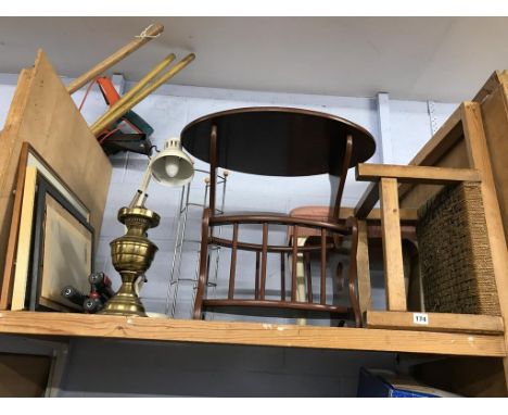 An Anglepoise lamp and stool etc.