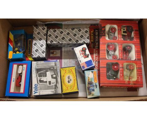 One tray of mixed commercial related modern and vintage diecast vehicles to include Conrad, Matchbox Models of Yesteryear, ER