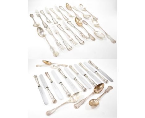 A near set of late 19th Century Austro Hungarian silver cutlery for eleven people. The set having heart shaped terminals with