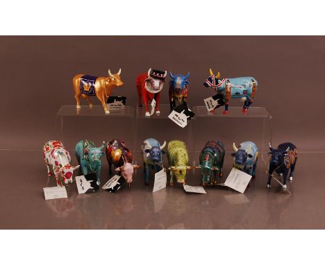 A collection of ceramic Cow Parade cows, comprising London related examples (12)