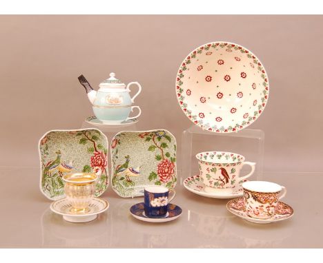 A Fortnum &amp; Masons fine bone china St. James Tea for one set, appears unused, together with three items of Emma Bridgwate