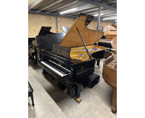 Blüthner Phoenix (1920) A 9ft concert grand piano in a bright ebonised case on square tapered legs; together with a stool and