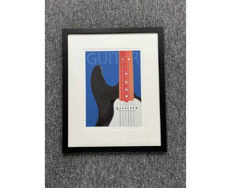 Andy Shattock (b.1947) "Guitar". A signed limited edition screen print, numbered 14/50. Image size 38cm x 28cm. Overall size 