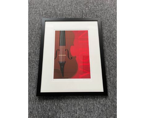Andy Shattock (b.1947) "Violin". A signed limited edition screen print, numbered 8/50. Image size 40cm x 28cm. Overall size 6