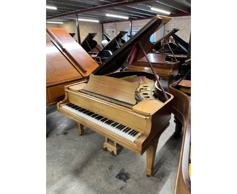 Steinway (c1927) A 5ft 7in Model M grand piano in a light mahogany case on square tapered legs; together with a stool. AMENDM