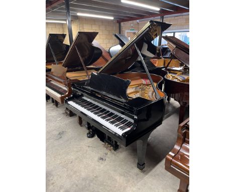 Steinway (c2005) A 5ft 7in Model M grand piano in a bright ebonised case on square tapered legs; together with a stool.A cond