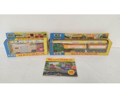 Two vintage 1960s boxed Matchbox Kingsize model vehicles to include a Dodge Tractor With Twin Tippers K-16, &amp; an Articula