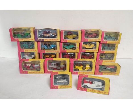 Large collection of vintage 1960s/70s Matchbox Models of Yesteryear collector's cars. To include a 1913 Cadillac Y-6, 1928 Me