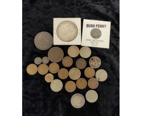 Collection of world coins comprising of copper and silver issues. To include various USA issues including an 1817 cent &amp; 