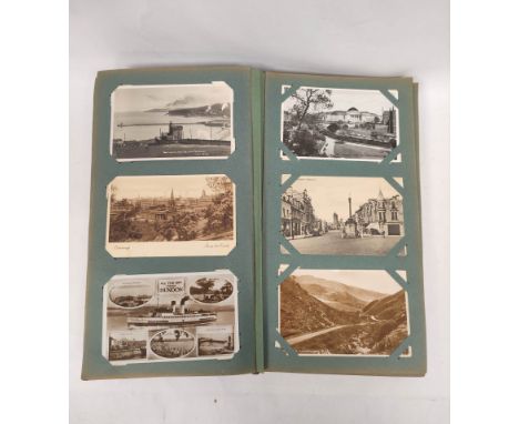 Antique postcard album containing over 450 postcards mostly early 20th century and of British, local and sentimental subject 