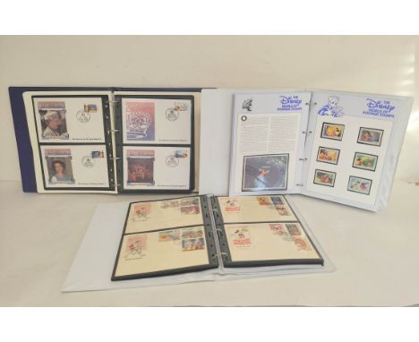 Three well filled world postage stamp albums, mostly comprising of commemorative issues. To include commemorative Royal issue