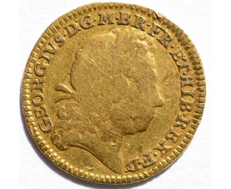 George I, Half Guinea 1719, first laureate head, obv. contact marks & faint scratches, small edge nick at 1 o'clock, bust a l