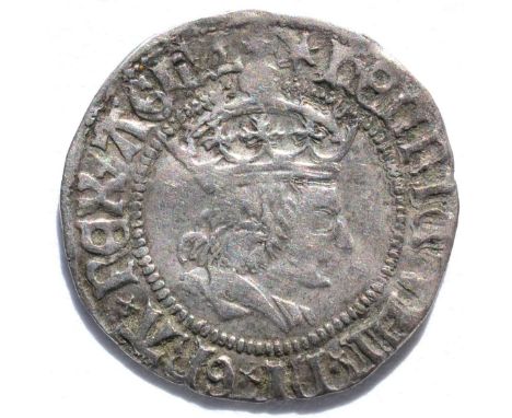 Henry VIII Half groat, first coinage, York Royal Mint, MM star; obv. HENRIC VIII DI GRA REX AGL Z around profile issue portra