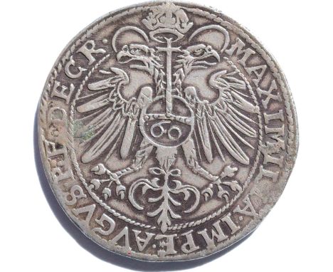 Austrian States, Salzburg Silver Guldenthaler 1573, Johann Jakob Khuen von Belasi; obv. IO IAC  D G: AREPS SAL AP S LE around