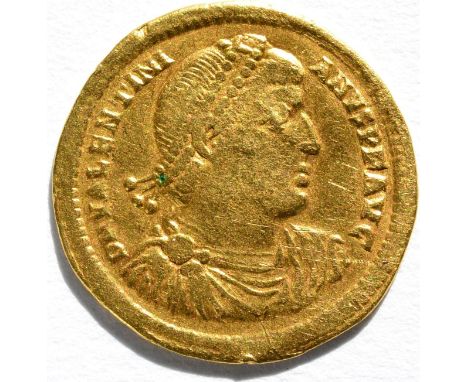 Roman Imperial, Gold Solidus of Valentinian I, (AD 364-375), 4.23g, .965 gold (tested & verified) obv. Emperor's bust facing 