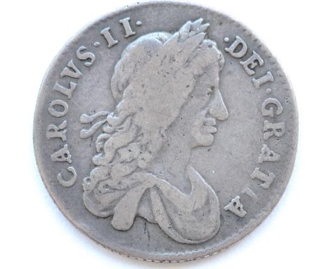 Charles II Shilling 1663, first draped bust, normal die axis, minor contact marks, bust VG o/wise Fine