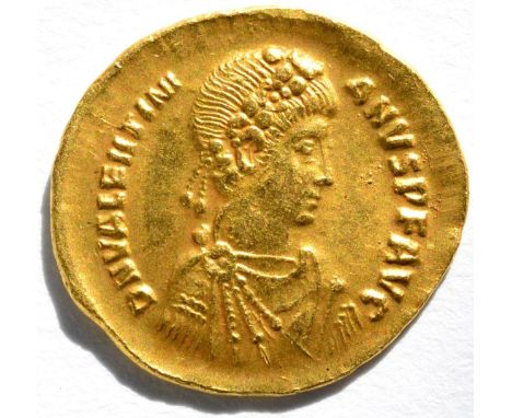 Roman Imperial, Gold Solidus of Valentinian II, (AD 375-392), 4.35g, .975 gold (tested & verified), rev. CONCORDIA AVGGG foll