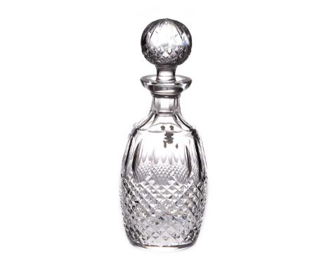 WATERFORD CRYSTAL DECANTER AND STOPPER.HEIGHT: 11 INCHES.DIAMETER: 4 INCHES.IN GOOD CONDITION.