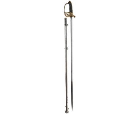 A VICTORIAN 1822 PATTERN INFANTRY OFFICER'S LEVEE SWORD, 82.5cm blade by Thurkle, regulation copper Gothic hilt incorporating