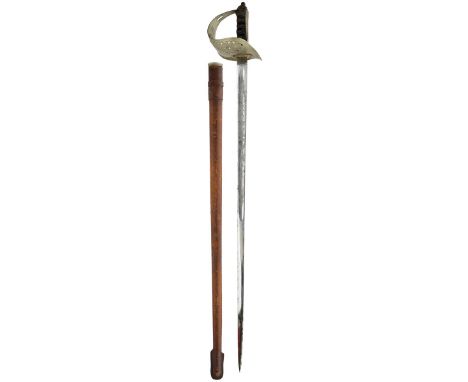 A GVR 1897 PATTERN INFANTRY OFFICER'S SWORD, 83.5cm blade etched with scrolling foliage and crowned GVR cyphers, regulation p