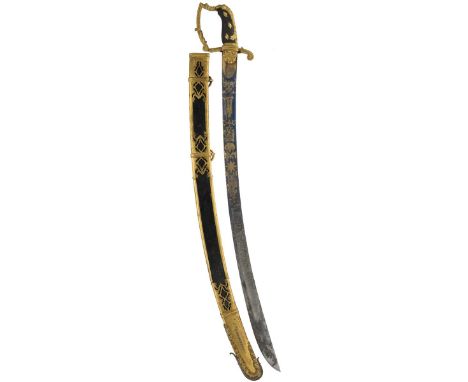 A GEORGIAN PRESENTATION SWORD TO THE LOYAL SOUTHWARK REGIMENT OF VOLUNTEERS BY SAMUEL BRUNN, 84.25cm blade blued and gilt fou