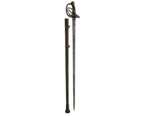 A FRENCH MODEL 1854 DRAGOON'S SWORD, 96.5cm double fullered blade marked on the back edge Mre Imple de Chatt - Janvier 1865 -