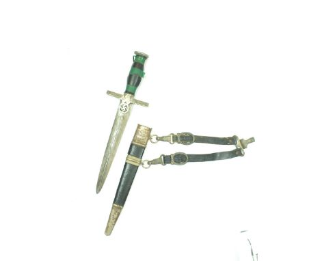 (NOT ILLUSTRATED) A SECOND MODEL RLB OFFICER'S DAGGER, 22.3cm flattened diamond section blade by PAUL WEYERSBERG, regulation 