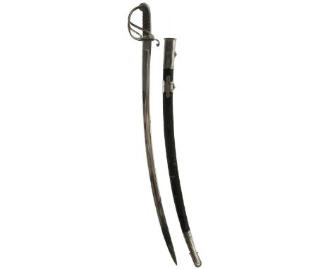 AN UNUSUAL 1821 PATTERN LIGHT CAVALRY OFFICER'S SWORD TO THE 16TH LIGHT DRAGOONS, 88.75cm sharply curved fullered blade from 