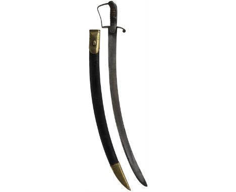 A 1796 PATTERN INFANTRY OFFICER'S SWORD, 80cm curved blade etched with scrolling foliage, crowned GR cypher, Royal Arms, clas