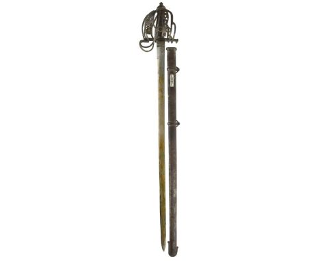 A FIRST WAR PERIOD SCOTTISH BASKET HILTED SWORD TO GENERAL SIR DOUGLAS BAIRD, 78cm trophy or replacement blade struck with a 