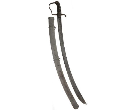 A 1796 PATTERN LIGHT CAVALRY NCO'S OR OFFICER'S FIGHTING SWORD, 84cm sharply curved blade, regulation steel stirrup hilt with
