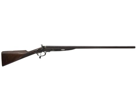 A CLEAN OBSOLETE CALIBRE DOUBLE BARRELLED 10-BORE HAMMER GUN BY BALES, 31.75inch sighted browned damascus barrels signed G. W