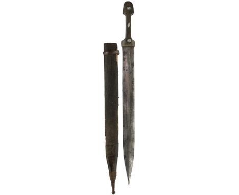 TWO VARIOUS CAUCASIAN KINDJALS, the first with 37cm flat tapering blade, engraved white metal and niello hilt, contained in i