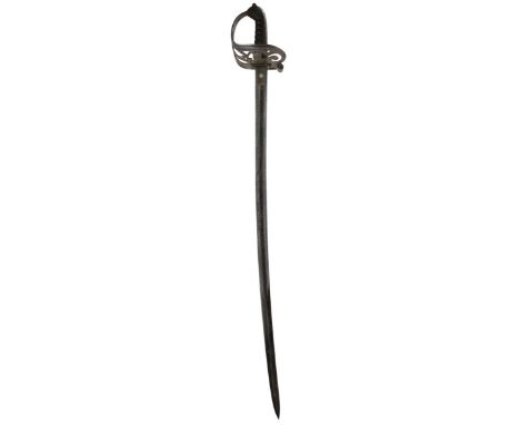 AN 1822 PATTERN TOWER HAMLETS RIFLES OFFICER'S SWORD, 82.5cm curved blade etched with scrolling foliage, crowned VR cypher, s