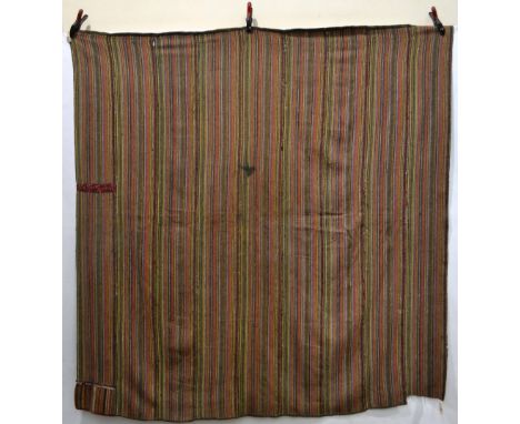 Mianeh warp-faced jajim north west Persia, about 1930s-50s, 7ft. 3in. x 7ft. 2in. 2.21m. x 2.18m. Woven in nine widths joined