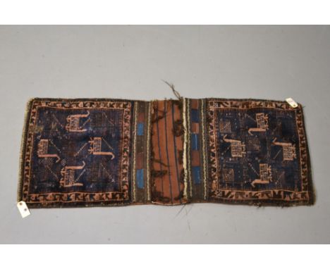 Baluchi ‘bird’ double khorjin, Khorasan, north east Persia, last quarter 19th century, 4ft. 6in. x 1ft. 11in. 1.37m. x 0.57m.