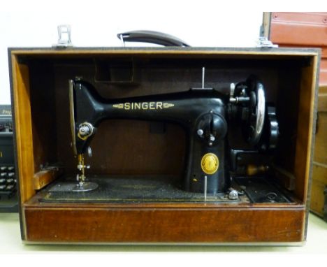 A manual Singer sewing machine