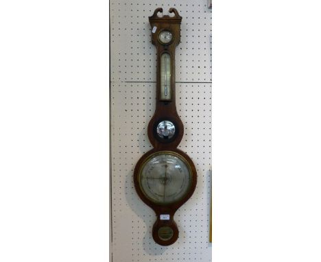 A 19th century mahogany mercury barometer inscribed A. Cattanio Malton, 97cm high
