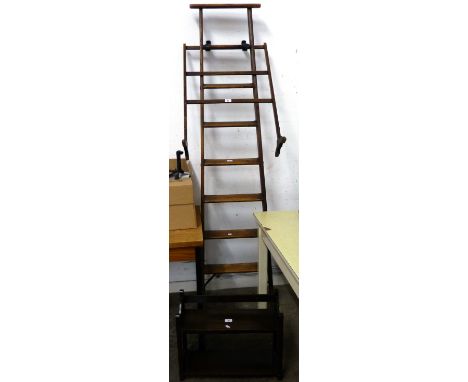 Library steps (domestic use), together with towel rail and shelf unit (3)