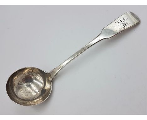 Georgian Irish "Rat-Tail" Sauce Ladle, Hallmarked Dublin c.1824 and maker's mark "TF" (Thomas Farnell), c.35grams and 16cm lo