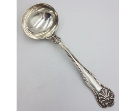 Georgian Silver King's Pattern Sauce Ladle, Hallmarked London c.1804 possibly by William Champion, c.105grams and 18.5cm long