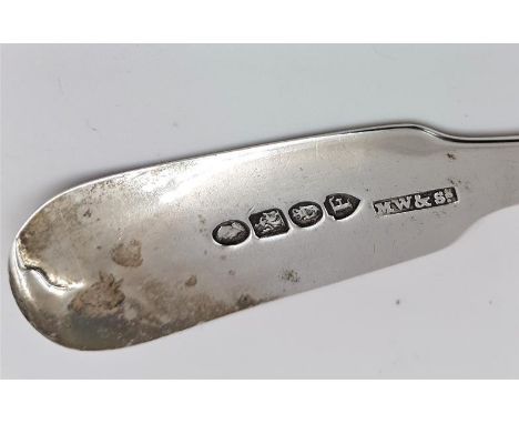 Georgian Irish "Rat Tail" Sauce Ladle, Hallmarked Dublin c.1826 and maker's mark "MW & Ss" for M West & Sons, c.52grams and c