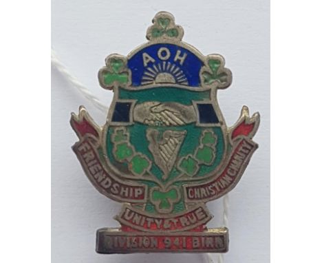 Birr, Ancient Order of Hibernians, Friendship and Christian Charity Enamel Badge, Birr Division 941 