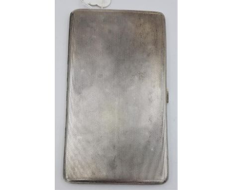 Engine Turned Silver Cigarette Case, Hallmarked London c.1934, by the Goldsmiths & Silversmiths Co. 112 Regent St., c.225gram