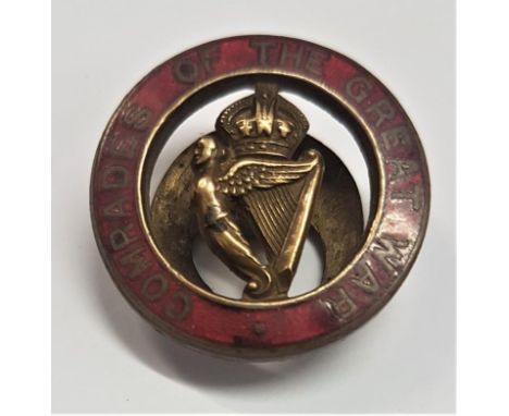 Ireland "Comrades of the Great War" Brass and Enamel Badge (1917-1921), reverse stamped "28781" and J R Gaunt London. 