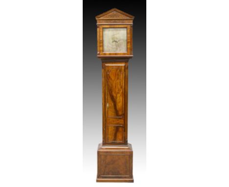 A VERY GOOD MAHOGANY CASED LONGCASE CLOCK by BENJAMIN CROOK, HACKNEY, with silvered dial. 6ft 2ins high.