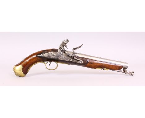 EIC FLINTLOCK DRAGOON, 9-inch barrel with swivel ramrod and London proof marks, lock with rampant lion and dated 1811, ring n