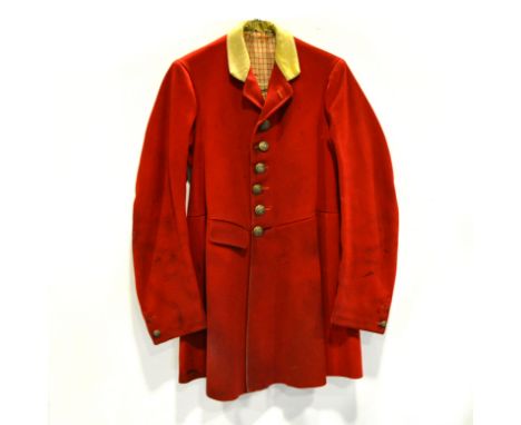 Red hunting jacket, with buttons.